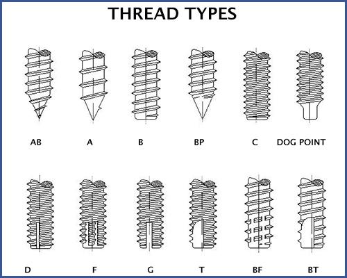 Which kinds of screws are available?