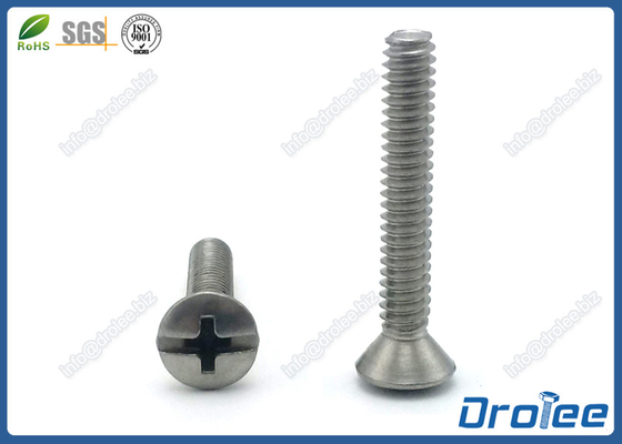 China Oval Head Machine Screw, Slotted Philips Drive, Stainless Steel 18-8 supplier