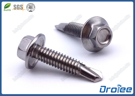 China 410 Stainless Steel Self Tek Screws, Passivated, Hex Flange Washer Head supplier