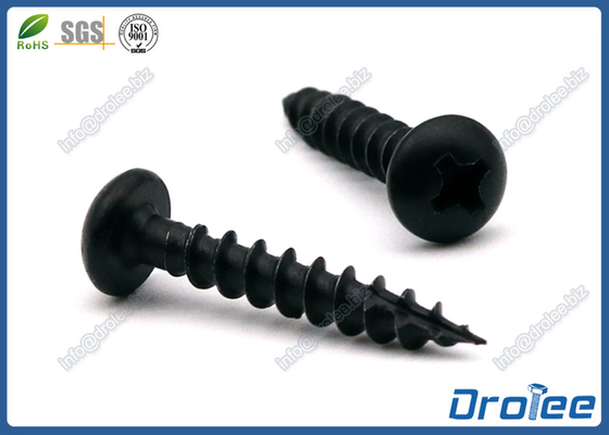 China 410 Stainless Steel Wood Deck Screw, Philips Round Head, Type 17, Black Disgo Plated supplier