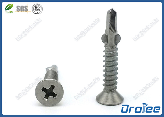 304/316 Stainless Steel Self Drilling Screws with Wings, Philips Flat Head