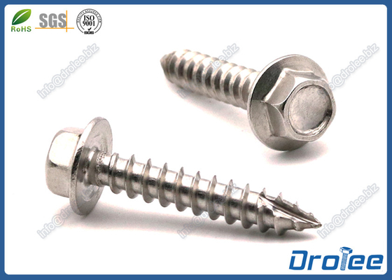 China A2/304/410 Stainless Steel Hex Flange Head Self-tapping Wood Screw, Type 17 factory