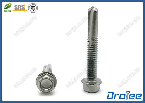 China Stainless Steel Hex Washer Head Self Drilling Screw for Heavy Duty Steel Structure #6 Tek Point supplier