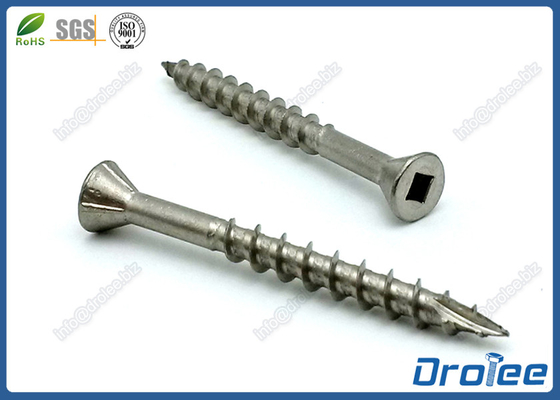 China 304 Stainless Steel Decking Screws, Square Drive, Countersunk Head with 4 Nibs supplier