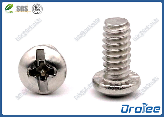 China Stainless Steel Philips Slotted Combo Drive Pan Head Serrated Machine Screws supplier