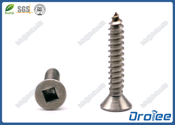 China Flat Head Square Drive Self Tapping Sheet Metal Screws, Stainless 18/8/ 304/316 supplier