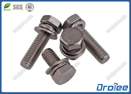 China A2-70 Stainless Steel Hex Head SEMS Screws with Flat + Spring Washers supplier