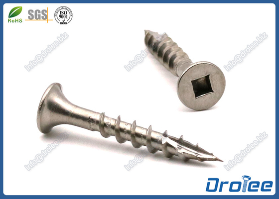 China 304/18-8 Stainless Square Drive Flat Bugle Head Deck Screws, Type 17 Auger Tip supplier