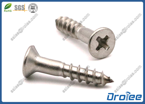 China 304/316/18-8 Stainless Steel Philips Flat Head Wood Screw supplier