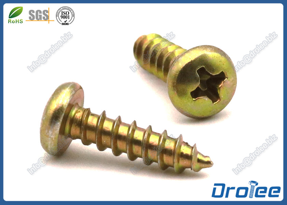 China Yellow 410 Stainless Philips Pan Head Sheet Metal Self-Tapping Screw supplier